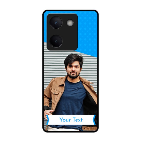 Vivo Y300 Plus 5G Custom Glass Phone Case - Simple Blue Color Design