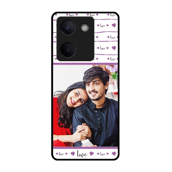 Vivo Y300 Plus 5G Custom Glass Phone Case - Couples Heart Design