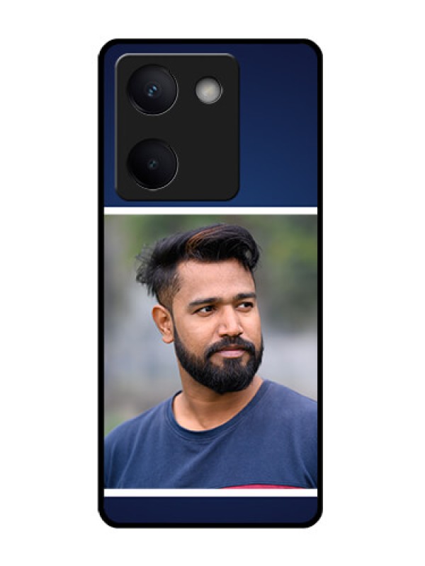 Custom Vivo Y300 Plus 5G Custom Glass Phone Case - Simple Royal Blue Design