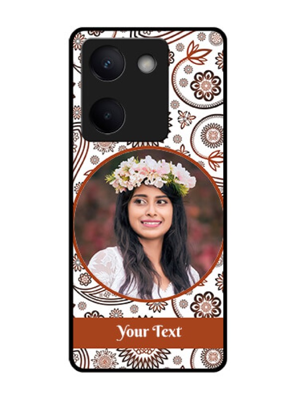 Custom Vivo Y300 Plus 5G Custom Glass Phone Case - Abstract Flower Design