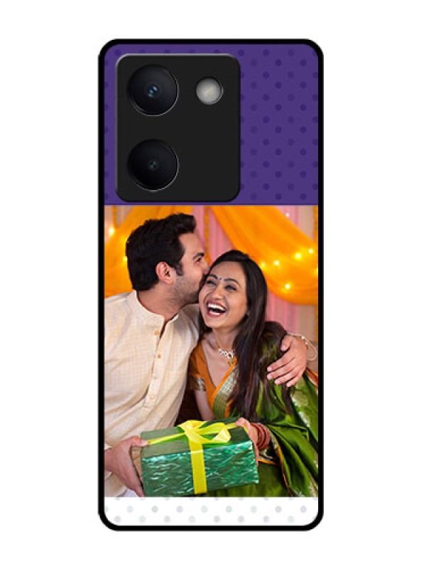 Custom Vivo Y300 Plus 5G Custom Glass Phone Case - Violet Colored Pattern Design