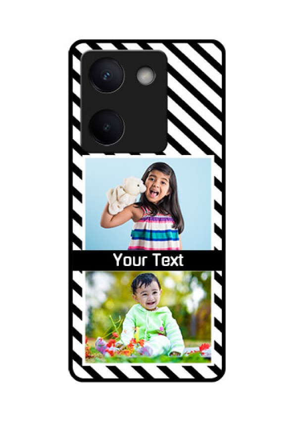 Vivo Y300 Plus 5G Custom Glass Phone Case - Black And White Stripes Design