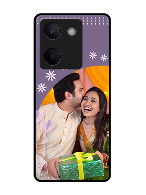 Custom Vivo Y300 Plus 5G Custom Glass Phone Case - Lavender Flowers Design