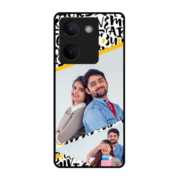 Vivo Y300 Plus 5G Custom Glass Phone Case - Letters Pattern Design
