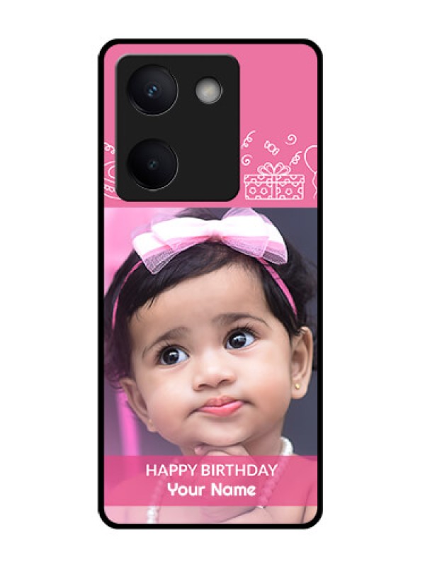 Custom Vivo Y300 Plus 5G Custom Glass Phone Case - With Birthday Line Art Design