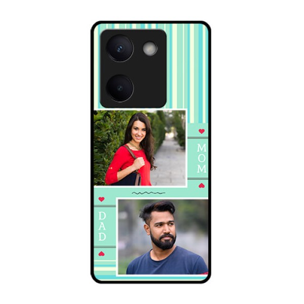 Vivo Y300 Plus 5G Custom Glass Phone Case - Mom and Dad Pic Design