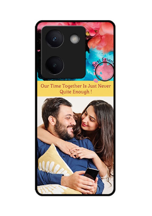 Vivo Y300 Plus 5G Custom Glass Phone Case - Quote With Acrylic Painting Design