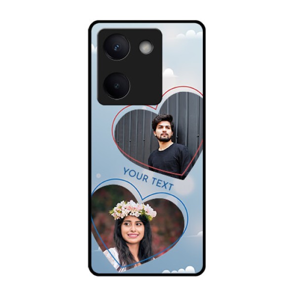 Vivo Y300 Plus 5G Custom Glass Phone Case - Blue Color Couple Design