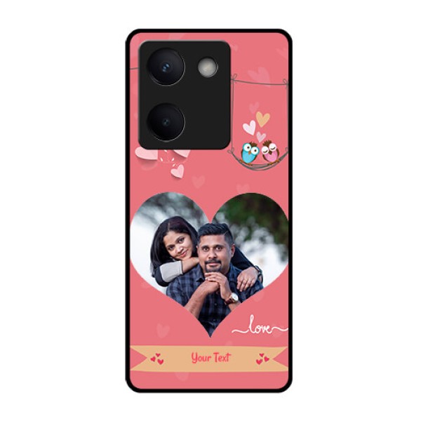 Vivo Y300 Plus 5G Custom Glass Phone Case - Peach Color Love Design Vivo Y300 Plus 5G Custom Glass Phone Case - Peach Color Love Design