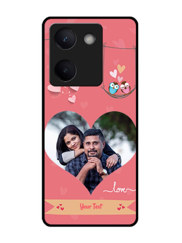 Custom Vivo Y300 Plus 5G Custom Glass Phone Case - Peach Color Love Design