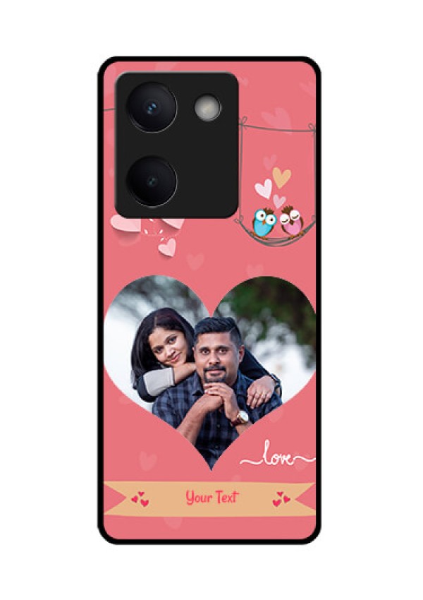 Vivo Y300 Plus 5G Custom Glass Phone Case - Peach Color Love Design