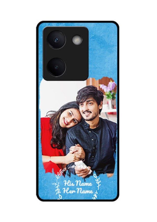 Vivo Y300 Plus 5G Custom Glass Phone Case - Blue Color Vintage Design
