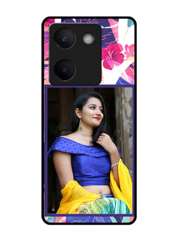 Custom Vivo Y300 Plus 5G Custom Glass Phone Case - Abstract Floral Design