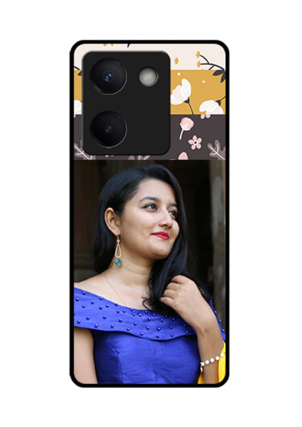 Vivo Y300 Plus 5G Custom Glass Phone Case - Stylish Floral Design