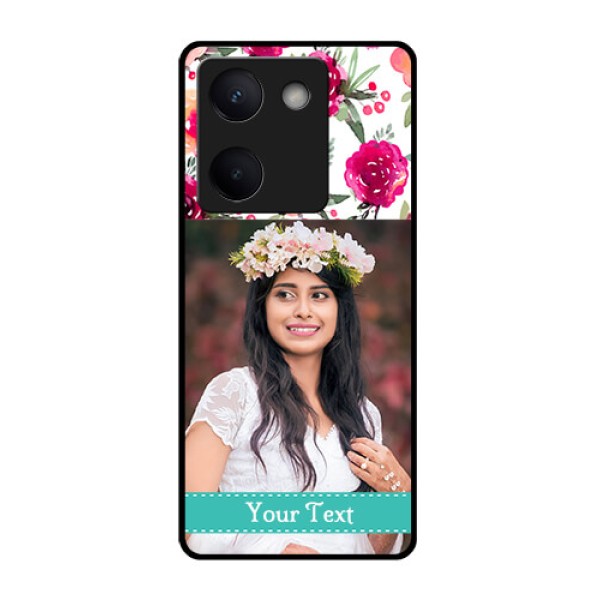 Vivo Y300 Plus 5G Custom Glass Phone Case - Water Colors Floral Design