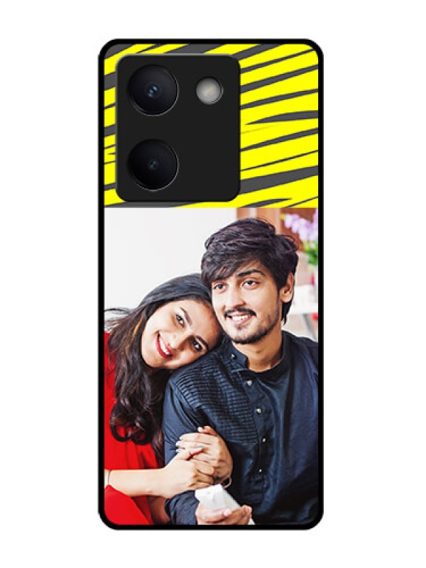 Custom Vivo Y300 Plus 5G Custom Glass Phone Case - Yellow Abstract Design