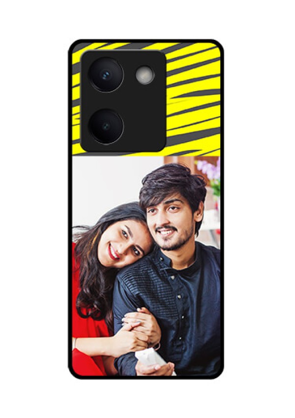 Vivo Y300 Plus 5G Custom Glass Phone Case - Yellow Abstract Design