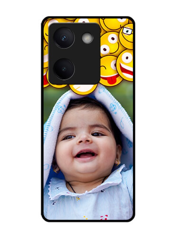 Custom Vivo Y300 Plus 5G Custom Glass Phone Case - With Smiley Emoji Design