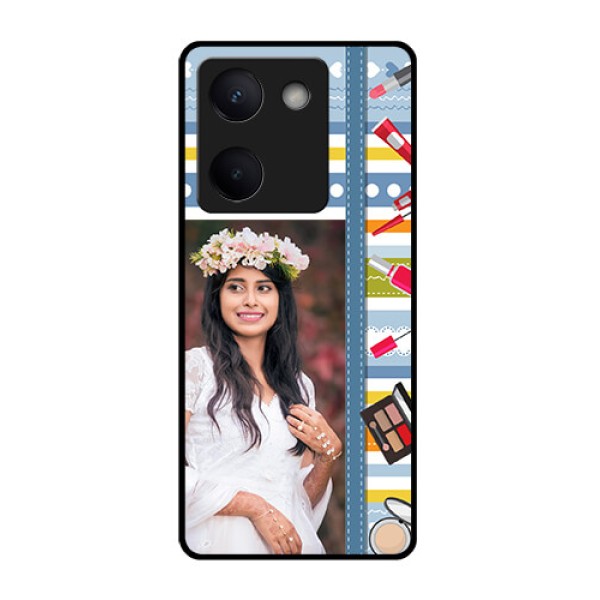 Vivo Y300 Plus 5G Custom Glass Phone Case - Makeup Icons Design