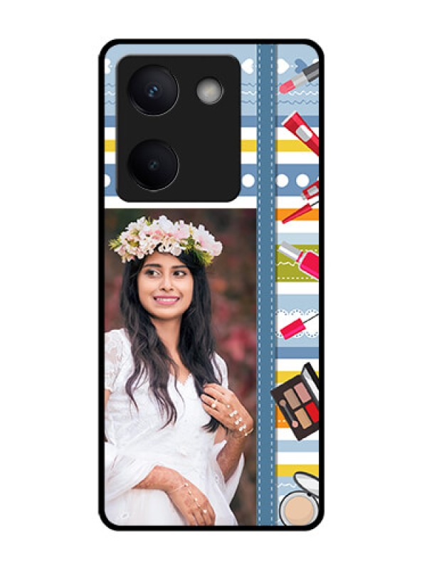 Custom Vivo Y300 Plus 5G Custom Glass Phone Case - Makeup Icons Design