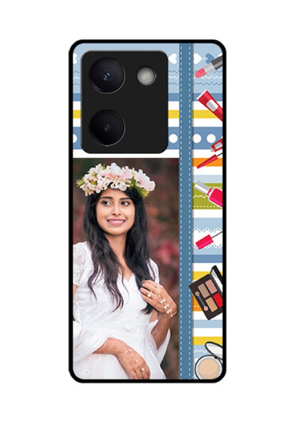 Vivo Y300 Plus 5G Custom Glass Phone Case - Makeup Icons Design