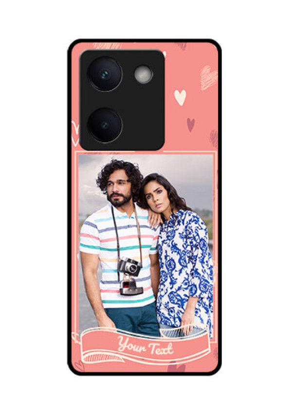 Vivo Y300 Plus 5G Custom Glass Phone Case - Love Doodle Art Design