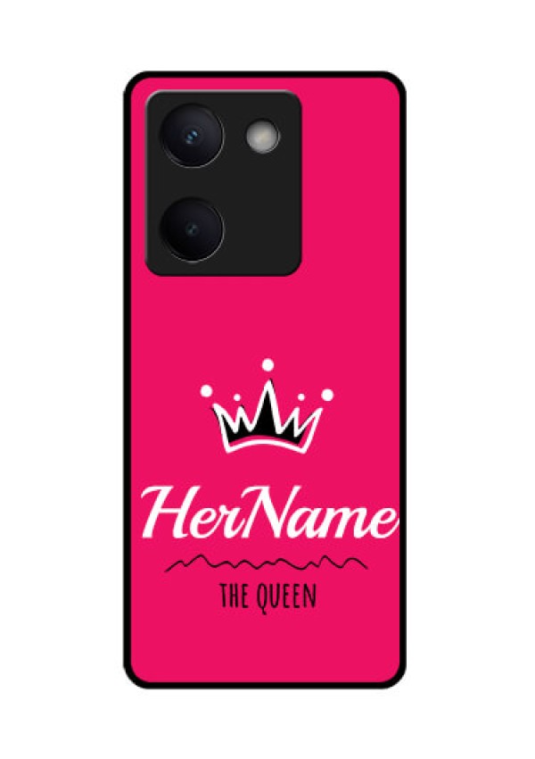 Vivo Y300 Plus 5G Custom Glass Phone Case - Queen With Name Design