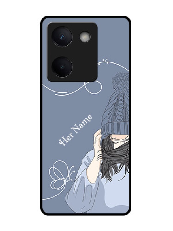 Custom Vivo Y300 Plus 5G Custom Glass Phone Case - Girl In Winter Outfit Design