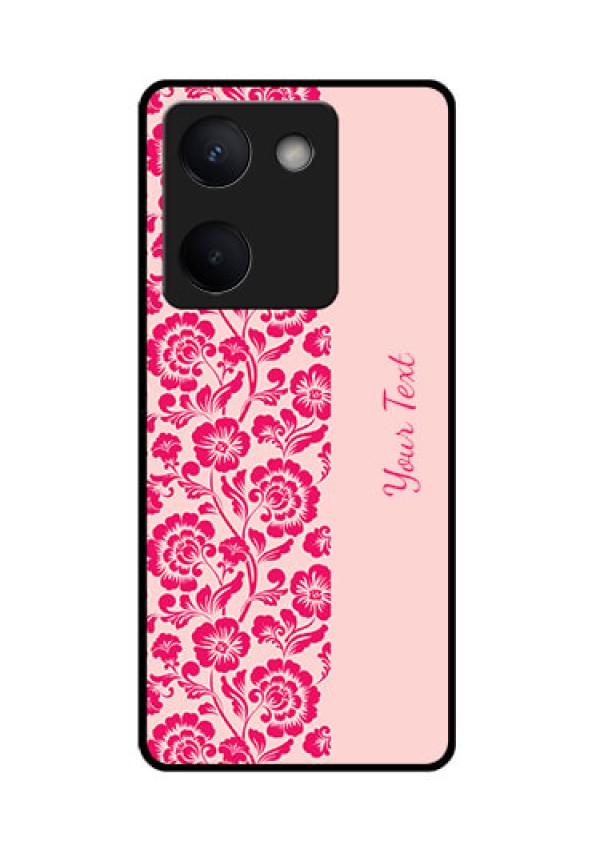 Vivo Y300 Plus 5G Custom Glass Phone Case - Attractive Floral Pattern Design