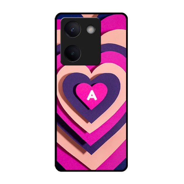 Vivo Y300 Plus 5G Custom Glass Phone Case - Cute Heart Pattern Design Vivo Y300 Plus 5G Custom Glass Phone Case - Cute Heart Pattern Design