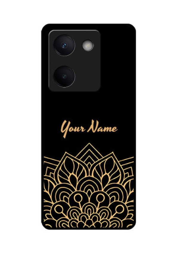 Vivo Y300 Plus 5G Custom Glass Phone Case - Golden Mandala Design