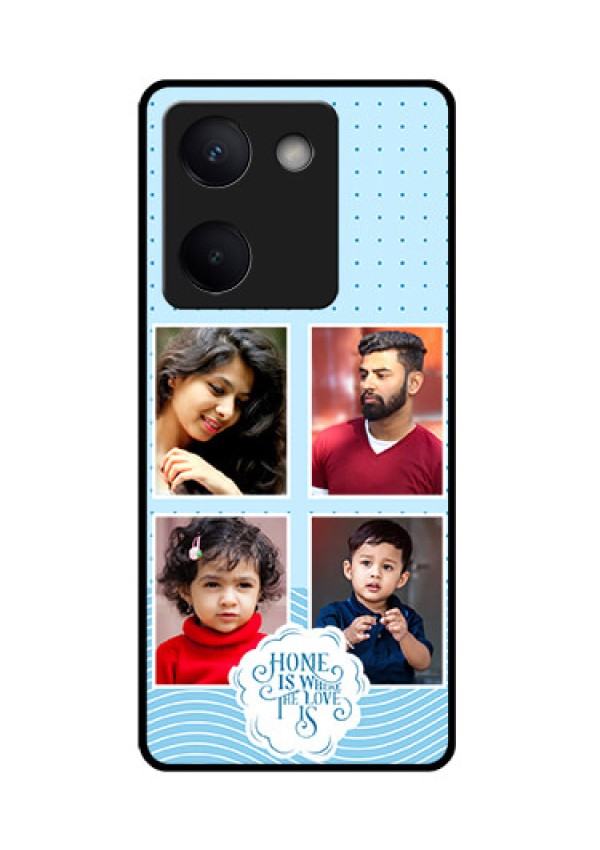 Vivo Y300 Plus 5G Custom Glass Phone Case - Cute Love Quote With 4 Pic Upload Design