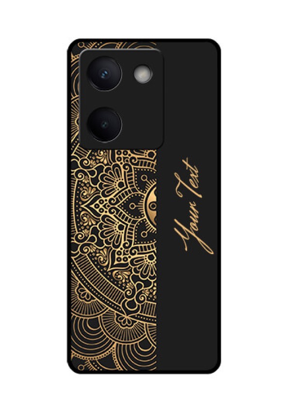 Vivo Y300 Plus 5G Custom Glass Phone Case - Mandala Art With Custom Text Design