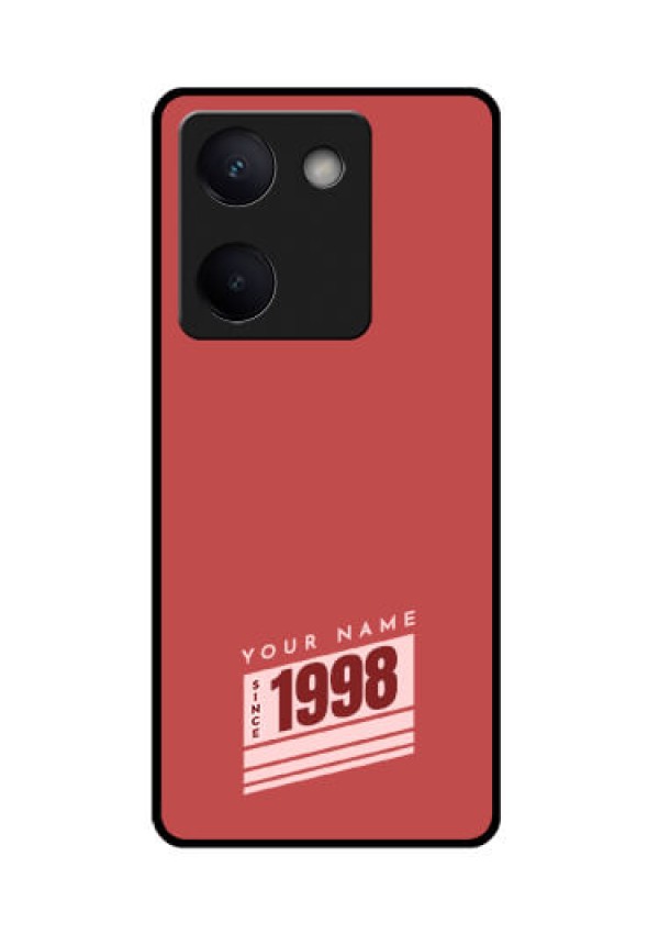 Vivo Y300 Plus 5G Custom Glass Phone Case - Red Custom Year Of Birth Design