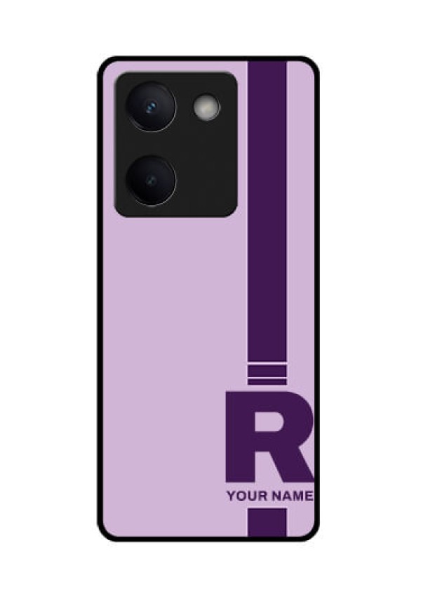 Vivo Y300 Plus 5G Custom Glass Phone Case - Simple Dual Tone Stripe With Name Design