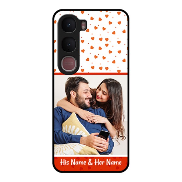 Vivo Y31 5G Custom Glass Phone Case - Orange Love Symbol Design