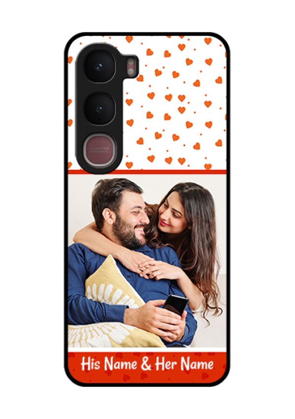 Vivo Y31 5G Custom Glass Phone Case - Orange Love Symbol Design