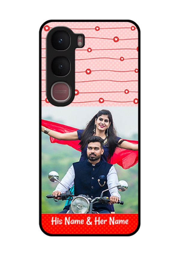 Vivo Y31 5G Custom Glass Phone Case - Red Pattern Case Design