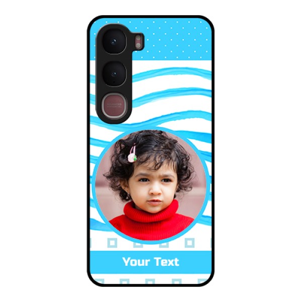 Vivo Y31 5G Custom Glass Phone Case - Simple Blue Case Design