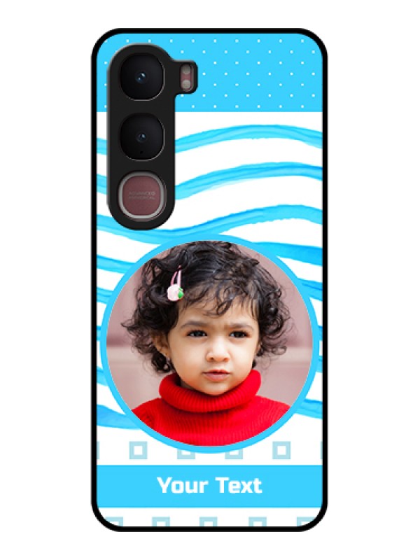 Custom Vivo Y31 5G Custom Glass Phone Case - Simple Blue Case Design