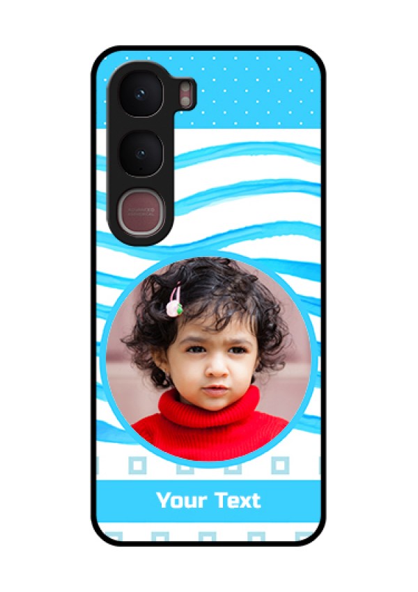 Vivo Y31 5G Custom Glass Phone Case - Simple Blue Case Design
