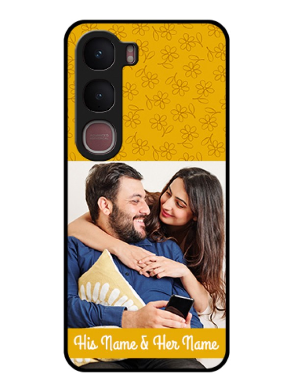 Custom Vivo Y31 5G Custom Glass Phone Case - Yellow Floral Design