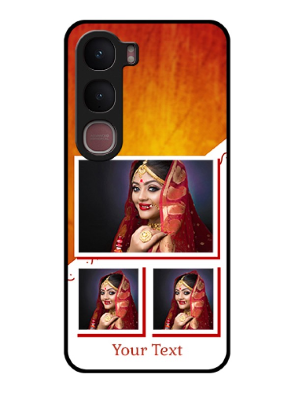 Custom Vivo Y31 5G Custom Glass Phone Case - Wedding Memories Design
