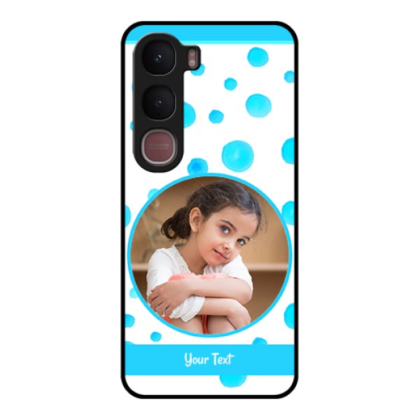 Vivo Y31 5G Custom Glass Phone Case - Blue Bubbles Pattern Design Vivo Y31 5G Custom Glass Phone Case - Blue Bubbles Pattern Design