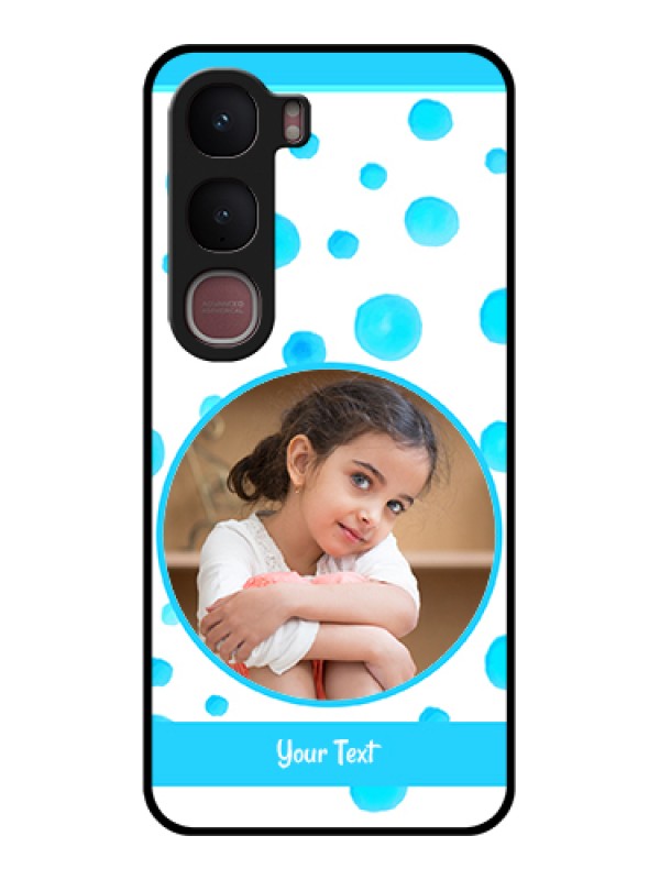 Custom Vivo Y31 5G Custom Glass Phone Case - Blue Bubbles Pattern Design