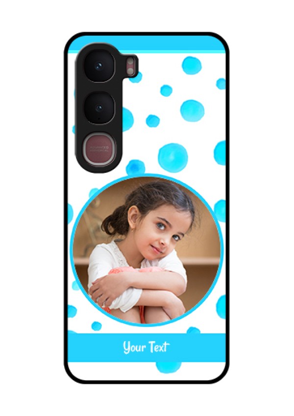 Vivo Y31 5G Custom Glass Phone Case - Blue Bubbles Pattern Design