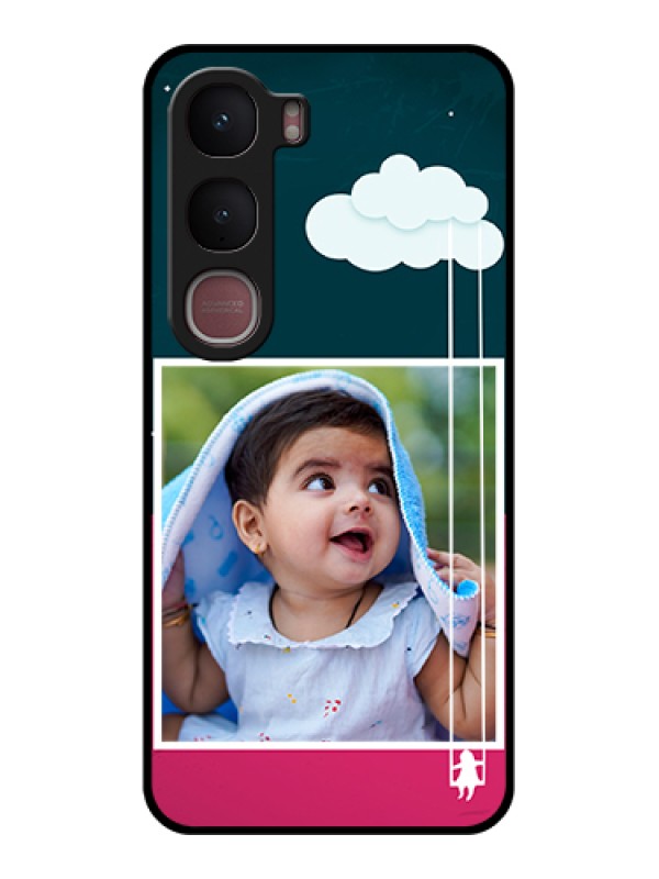 Custom Vivo Y31 5G Custom Glass Phone Case - Cute Girl With Cloud Design