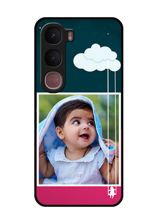 Vivo Y31 5G Custom Glass Phone Case - Cute Girl With Cloud Design