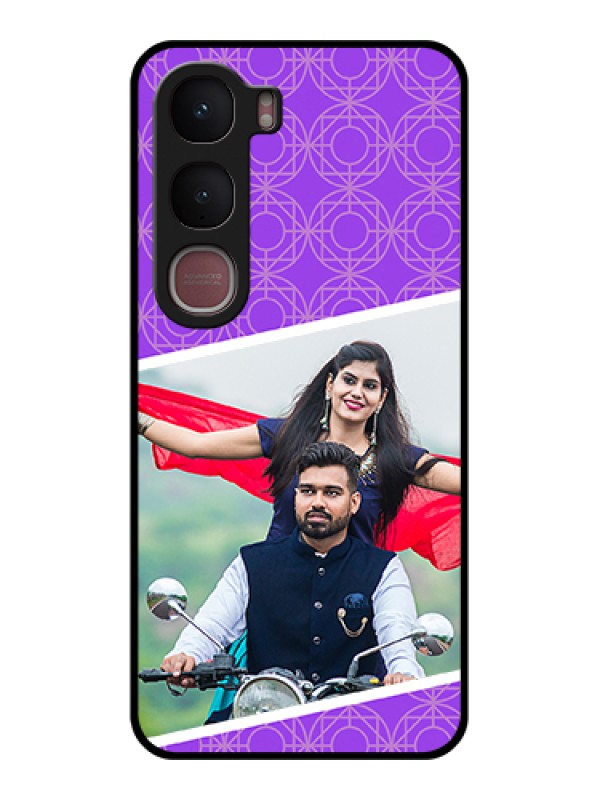 Custom Vivo Y31 5G Custom Glass Phone Case - Violet Color Pattern Design