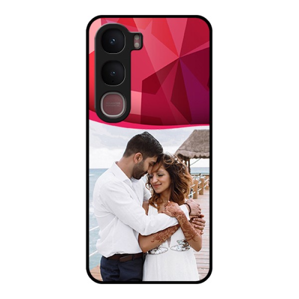 Vivo Y31 5G Custom Glass Phone Case - Red Abstract Design Vivo Y31 5G Custom Glass Phone Case - Red Abstract Design